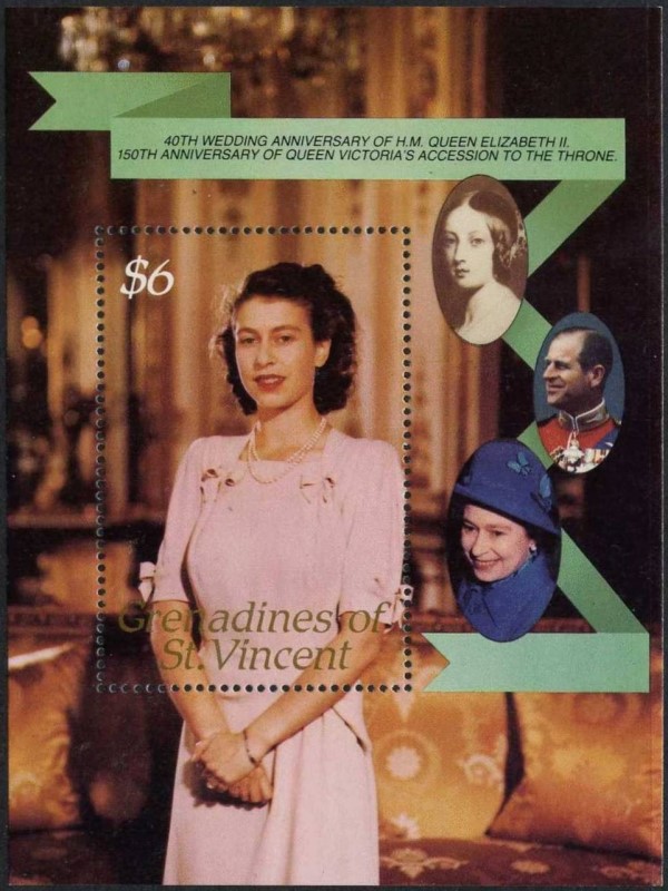 1987 Royal Ruby Wedding Souvenir Sheet 1987 Royal Ruby Wedding Souvenir Sheet